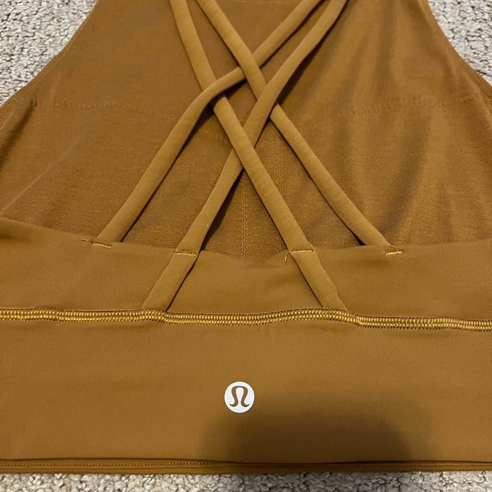 Lululemon Energy Bra High Neck Long Line - Gold Spice - Picture 6 of 8